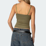 Layered Bra Cowl Neck Top