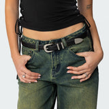 Basic Buckle Faux Leather Belt