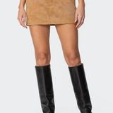 Isa Faux Suede Mini Skirt