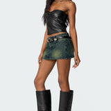 Myleigh Faux Leather Strapless Top