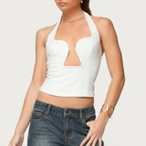 Stassy Abstract Cutout Halter Top
