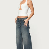 Stassy Abstract Cutout Halter Top