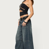 Zola Cutout Beaded Halter Top