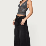 Isabela Sequin Sheer Lace Tank Top