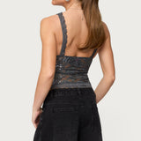 Isabela Sequin Sheer Lace Tank Top