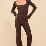 Hayden Square Neck Long Sleeve Top