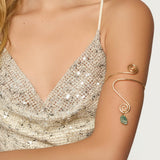 Swirly Gemstone Wrapped Arm Cuff