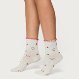 Contrast Frilly Socks