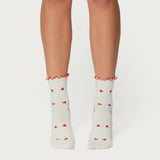 Contrast Frilly Socks