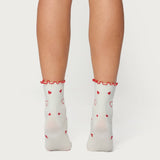 Contrast Frilly Socks