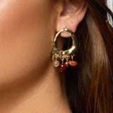 Mixed Gemstone Abstract Stud Earrings