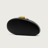 Abstract Oval Mixed Metal Clutch Bag