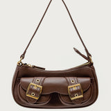 Zinnia Faux Leather Buckle Bag