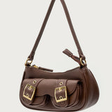 Zinnia Faux Leather Buckle Bag