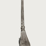 Washed Faux Leather Buckle Bag