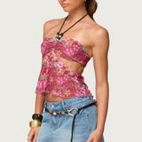 Solana Floral Cut Out Halter Top