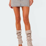 Vintage Washed Denim Mini Skirt