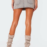 Vintage Washed Denim Mini Skirt