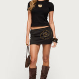 Swirl Studded Mini Skirt