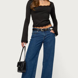 Kailin Lacey Flared Sleeve Top