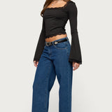 Kailin Lacey Flared Sleeve Top
