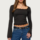 Kailin Lacey Flared Sleeve Top
