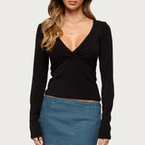 Doron V Neck Long Sleeve Top