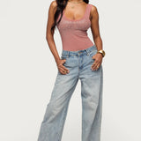 Angelita Rhinestone Sheer Mesh Bodysuit