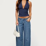 Blaire Polka Dot Halter Top