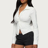 Jovie Twisted Lace Up Tailored Shirt
