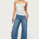Asymmetric Cowl Neck Tank Top
