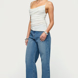 Asymmetric Cowl Neck Tank Top