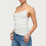 Asymmetric Cowl Neck Tank Top