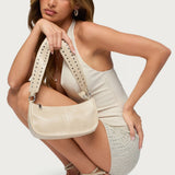 Studded Strap Faux Leather Bag