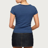 Kady Striped Henley T Shirt