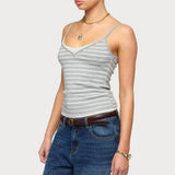 Layered Contrast Striped Tank Top