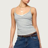 Layered Contrast Striped Tank Top