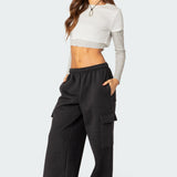 Wide Leg Cargo Joggers