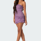 Evelin Ruched Hem Mini Dress