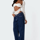 Zoey Sheer Lace Two Piece Bodysuit