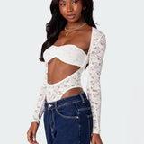 Zoey Sheer Lace Two Piece Bodysuit