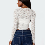 Zoey Sheer Lace Two Piece Bodysuit