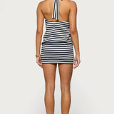 Milah Striped Halter Neck Mini Dress