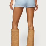 Iyara Textured Knit Foldover Micro Shorts