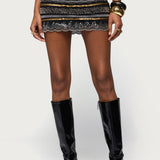 Neah Mixed Sequin Mini Skirt