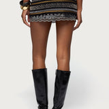 Neah Mixed Sequin Mini Skirt
