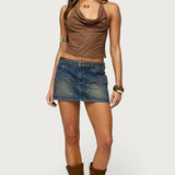 Libbey Studded Denim Mini Skirt