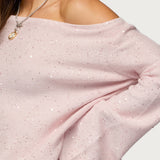 Off Shoulder Sequin Knit Mini Dress