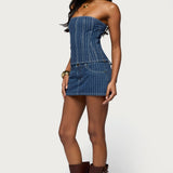 Camelia Strapless Denim Corset