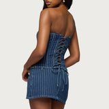 Camelia Strapless Denim Corset